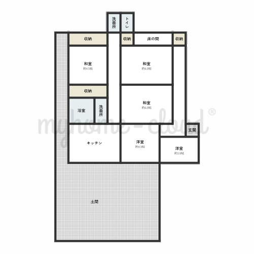 Floor plan for Wood house with storehouses in Kawanabe, Minamikyushu