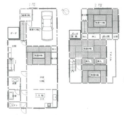 Floor plan for 1980s wood house in Niigata