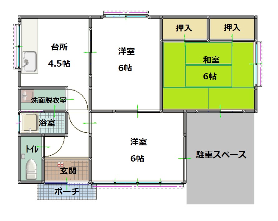 Floor plan for 1980s house near the coast in Shibushi, Kagoshima