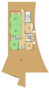 Floor plan for 1980s wood house in Ehime