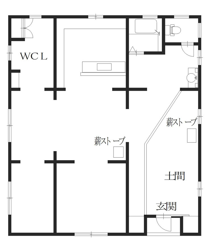 Floor plan for 2010s wood house with storehouses in Miyama, Nantan