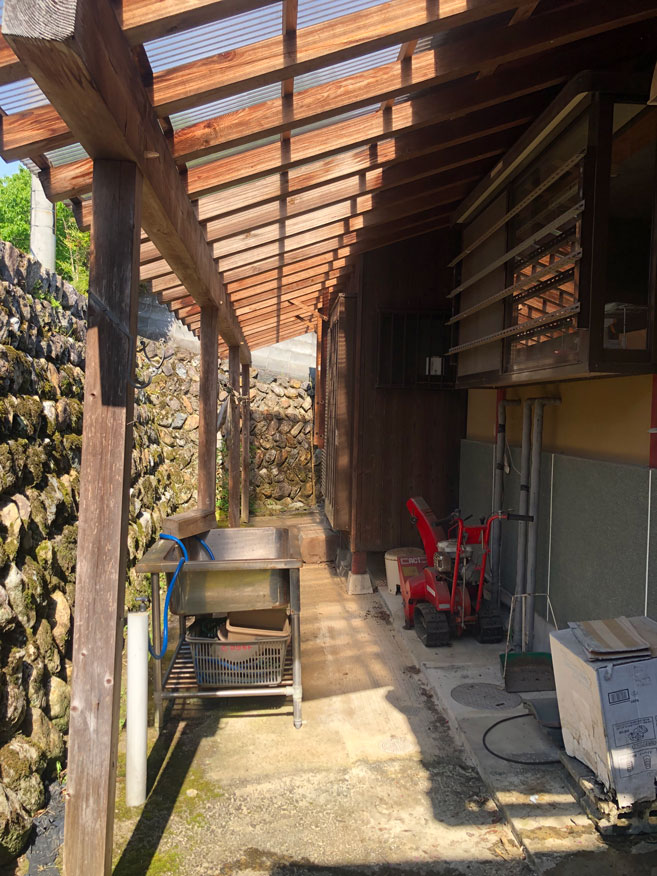 1980s wood house with outbuildings in Miyama, Nantan