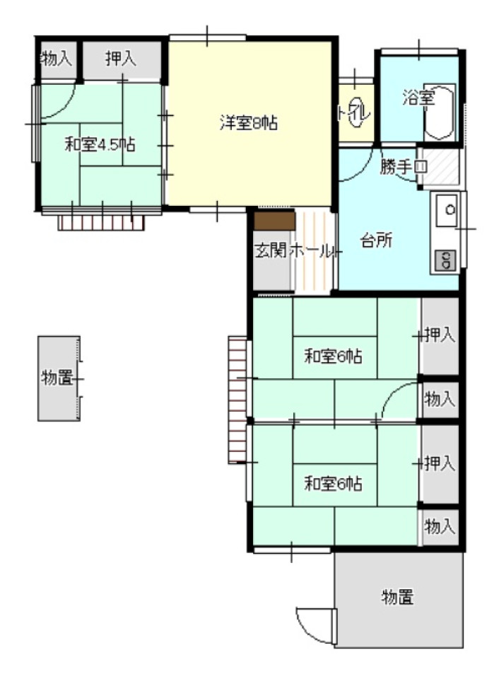 Floor plan for 1970s wood house in Tochigi