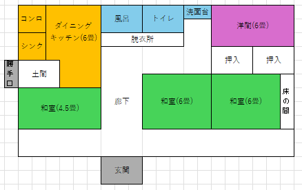 Floor plan for 1980s house in Ariake, Shibushi