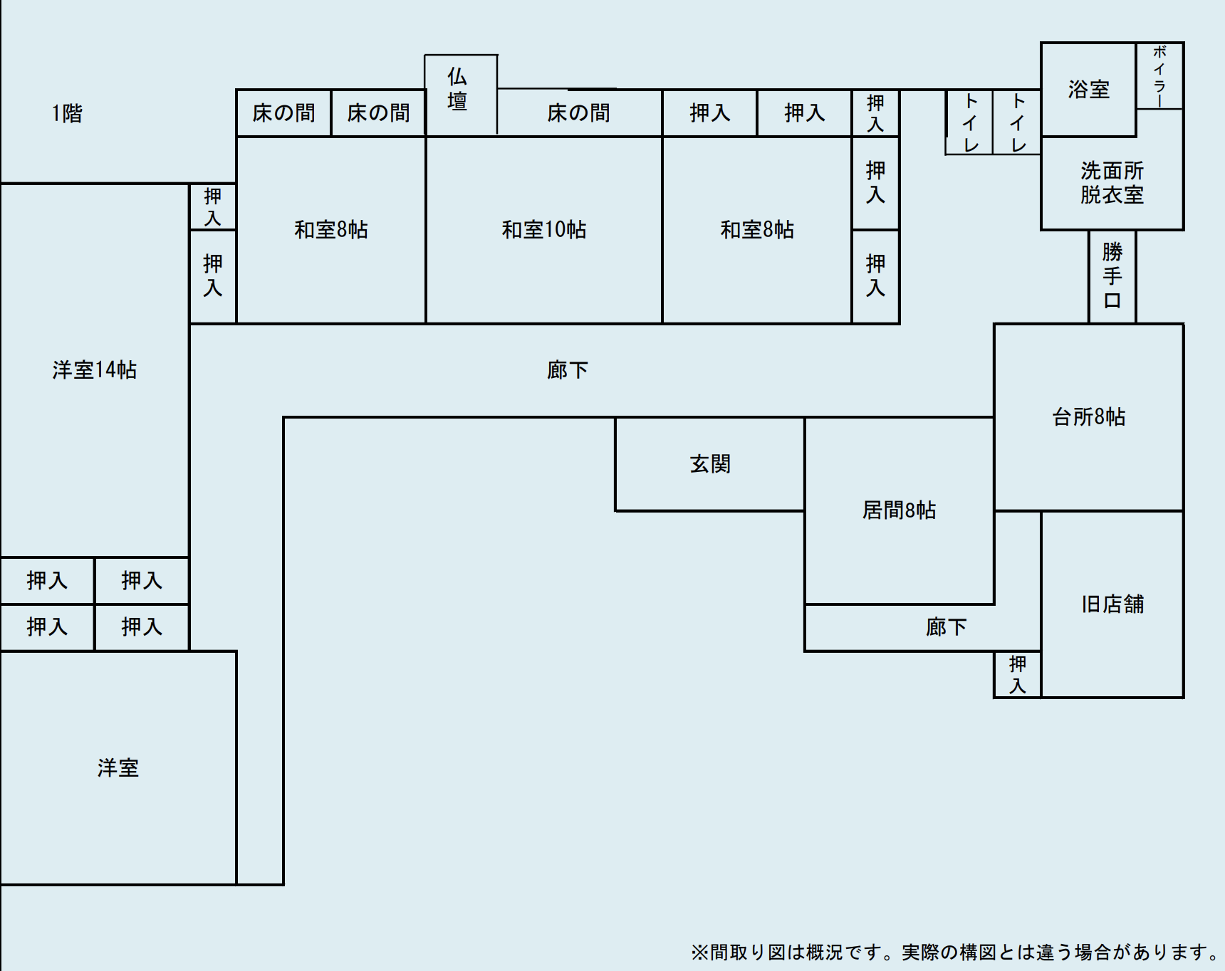 Floor plan for Wood house on a large plot in Akita