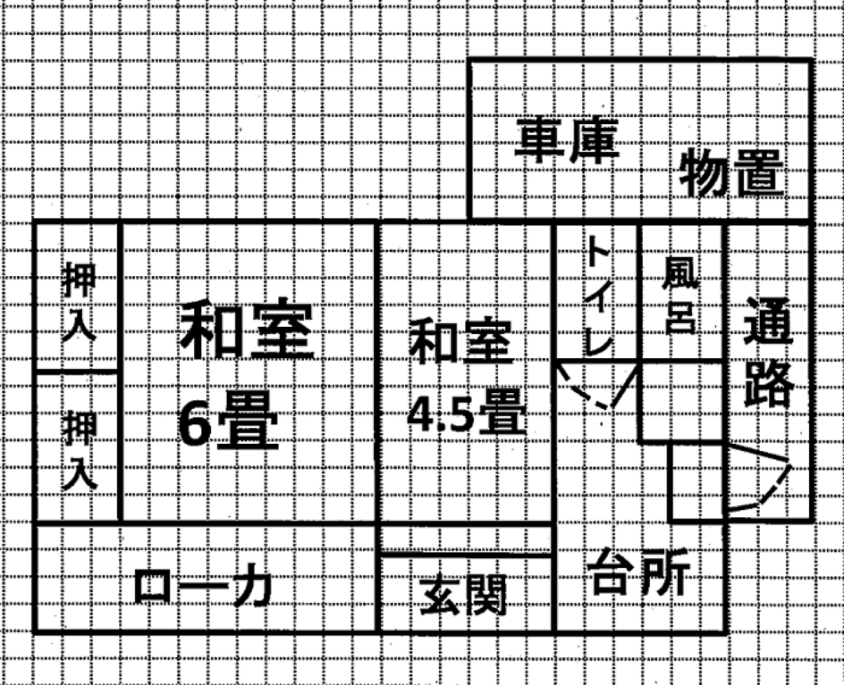 Floor plan for 1990s wood house in Tochigi