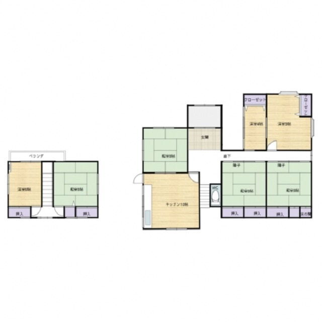 Floor plan for 1970s wood house in Aomori
