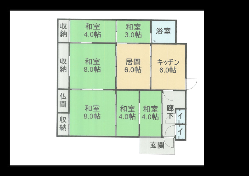 Floor plan for 1950s wood house in Hiroshima