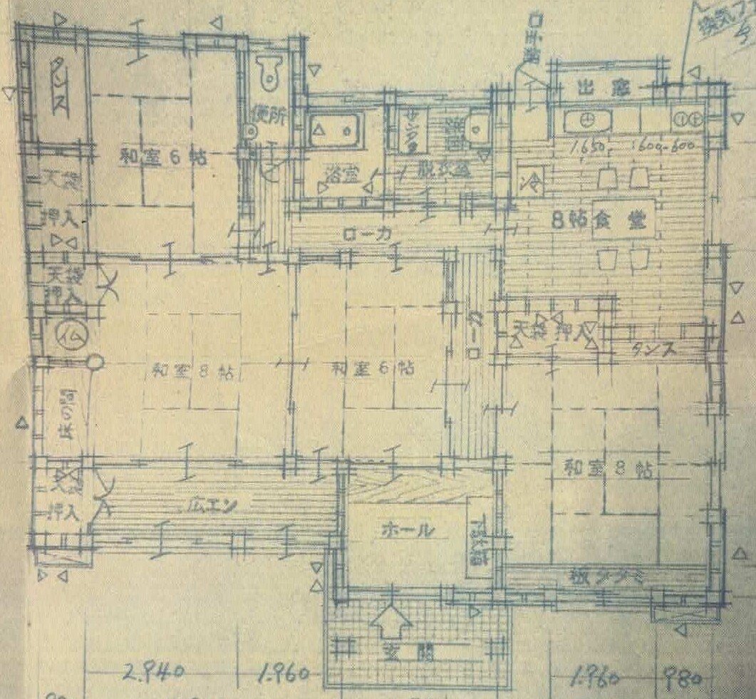 Floor plan for 1990s wood house in Okayama