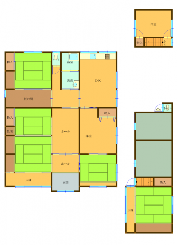 Floor plan for 1970s wood house in Okayama