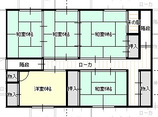 Floor plan for 1920s wood house on a large plot in Fukui