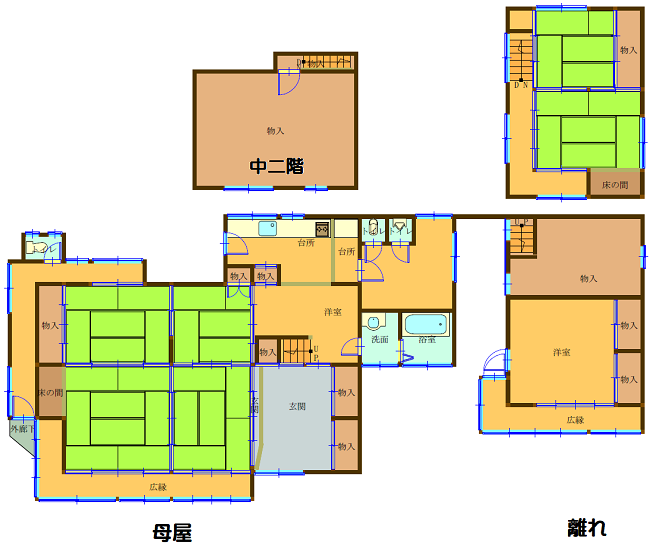 Floor plan for Wood house on a large plot in Okayama
