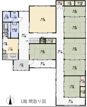 Floor plan for 1970s wood house in Niigata