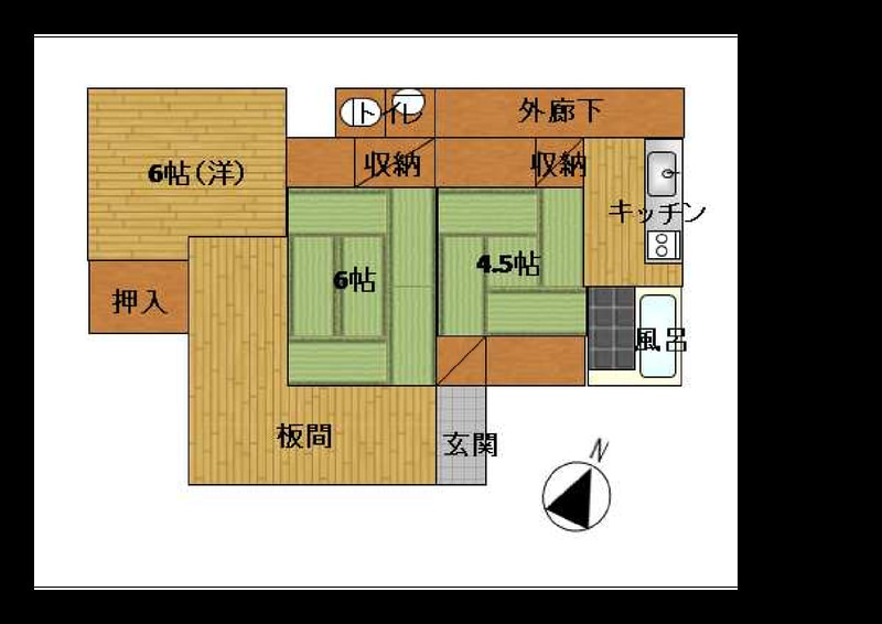 Floor plan for 1950s wood house in Hiroshima
