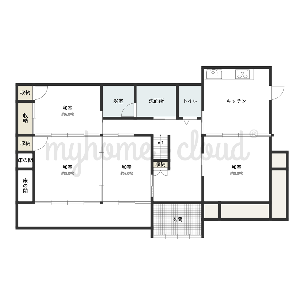 Floor plan for 2000s wood house in Kumamoto