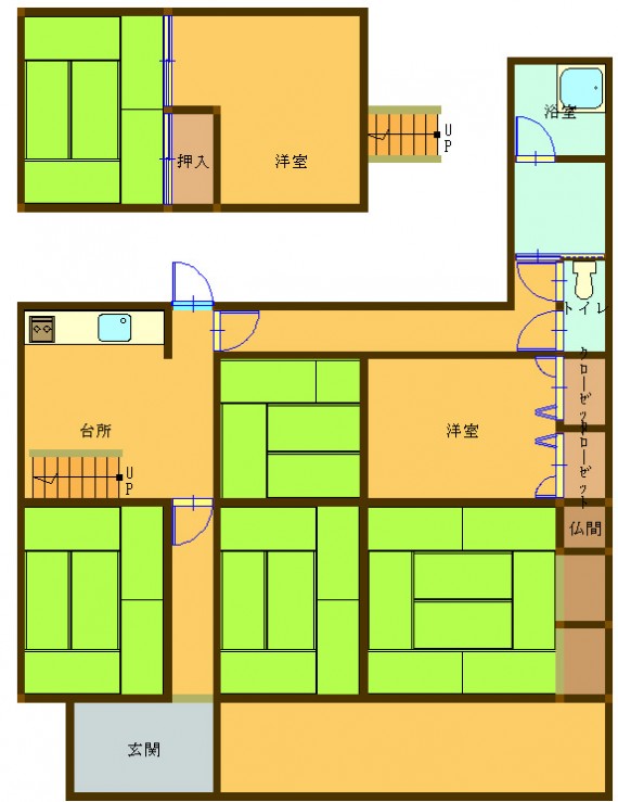 Floor plan for 1980s wood house on a large plot in Oita