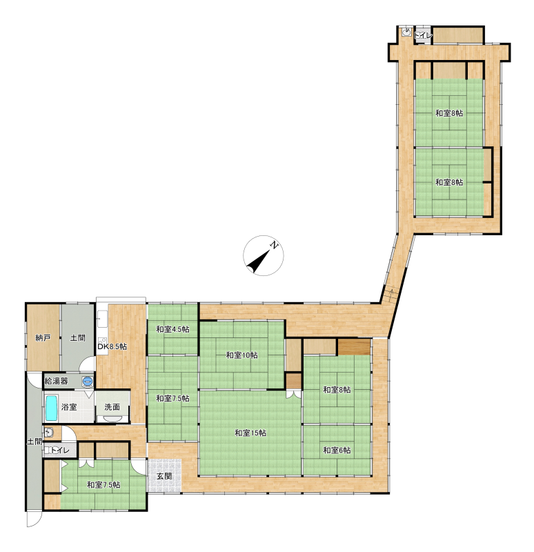 Floor plan for 1920s wood house on a large plot in Iwate