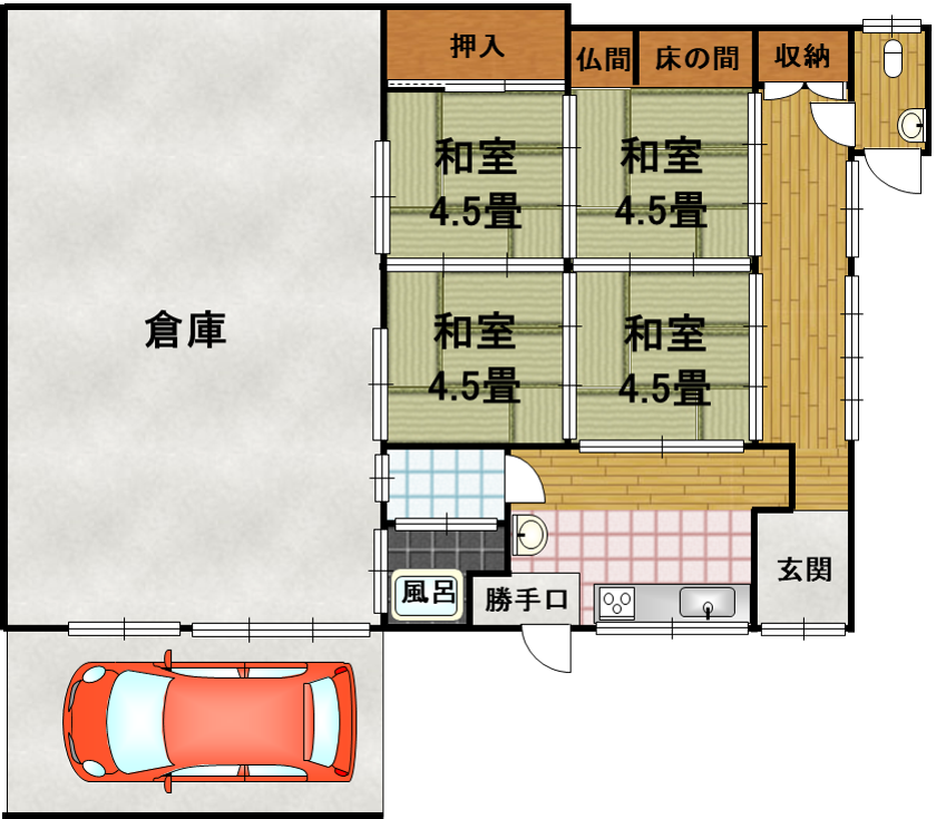 Floor plan for 1980s wood house in Kunobaru, Tarumizu