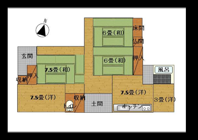 Floor plan for 1950s wood house in Hiroshima