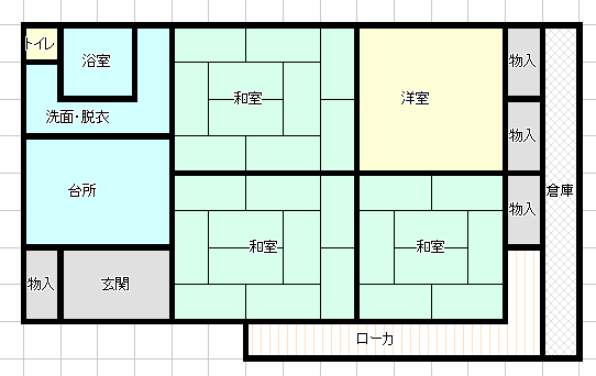Floor plan for Wood house on a large plot in Kumamoto