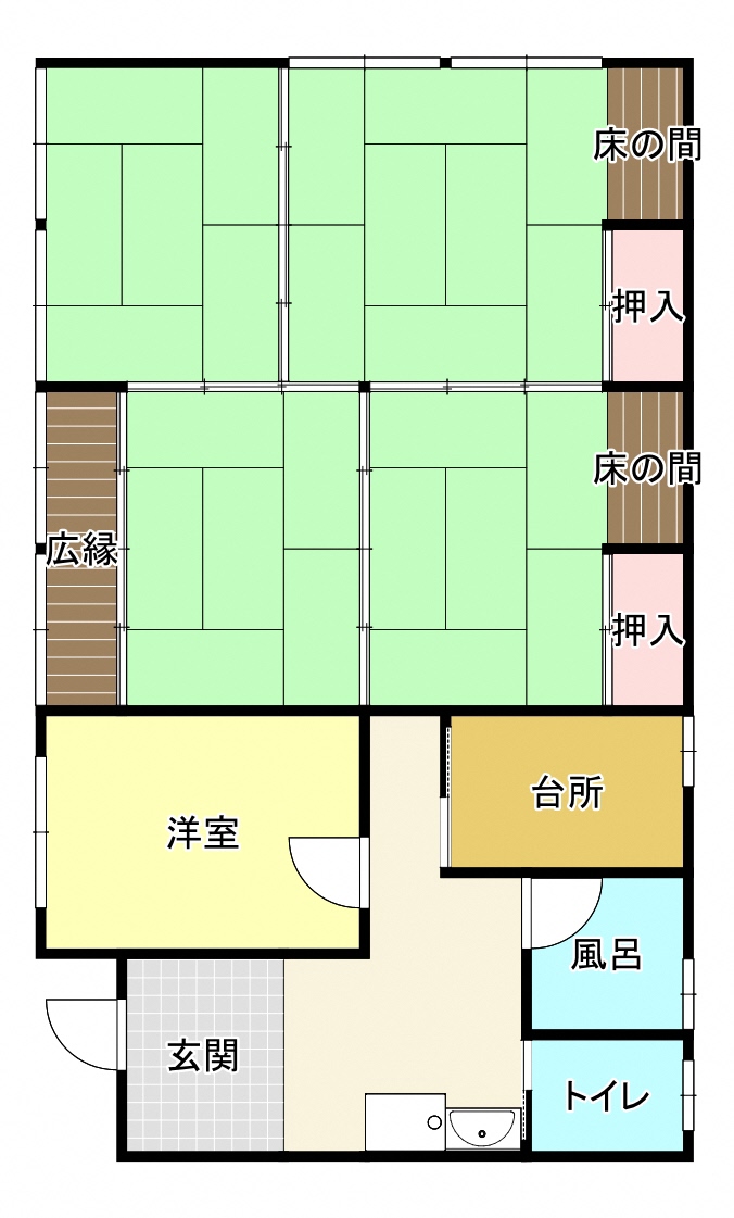 Floor plan for 1960s wood house in Kitakami