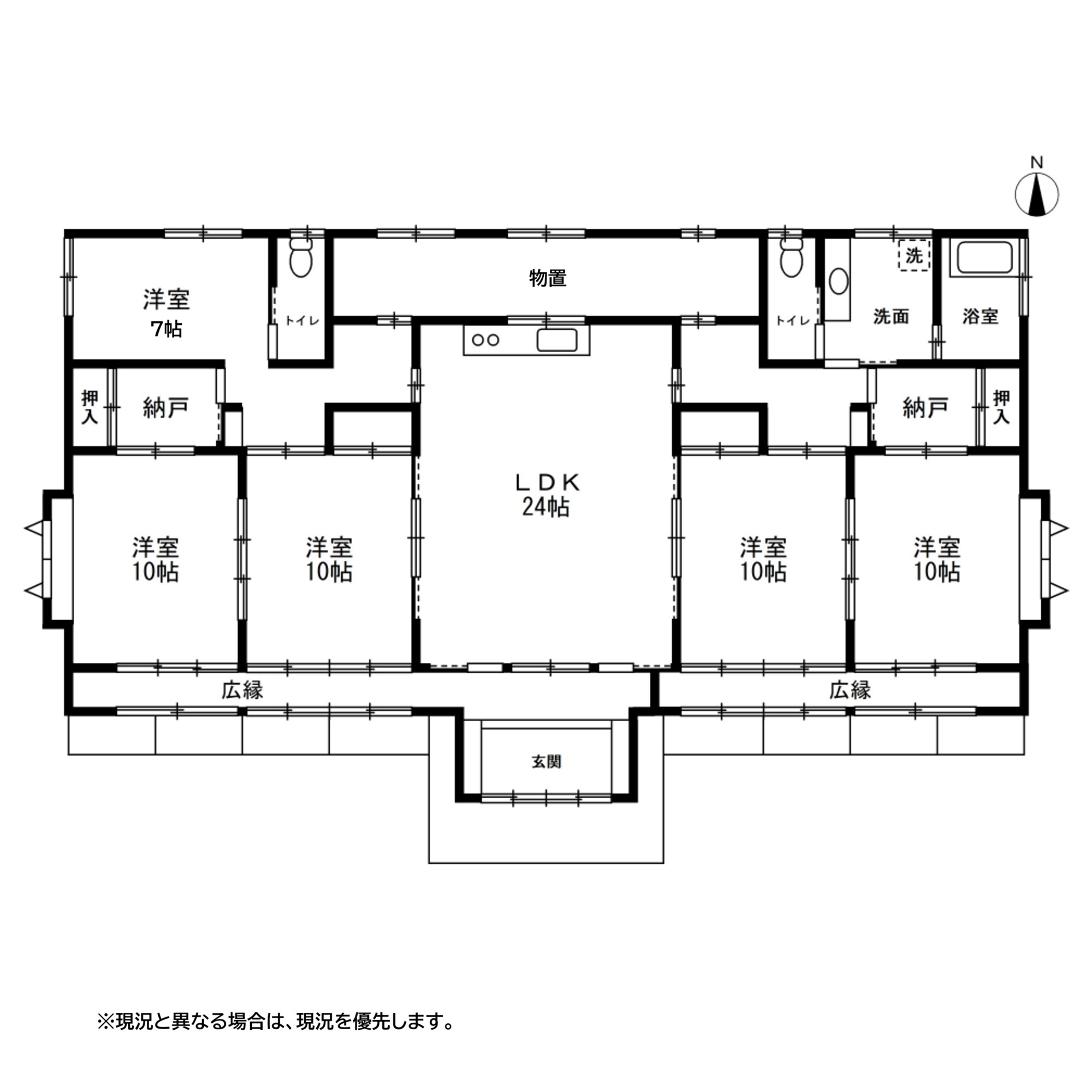 Floor plan for 1990s wood house on a large plot in Yamanashi