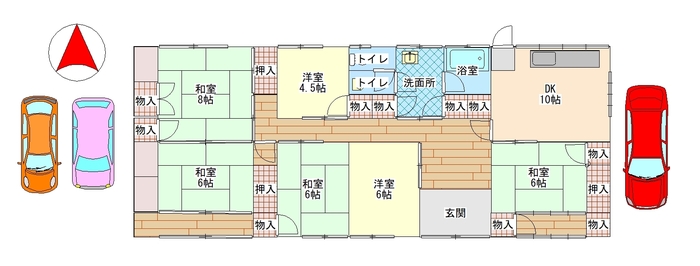Floor plan for 1970s wood house in Kagawa
