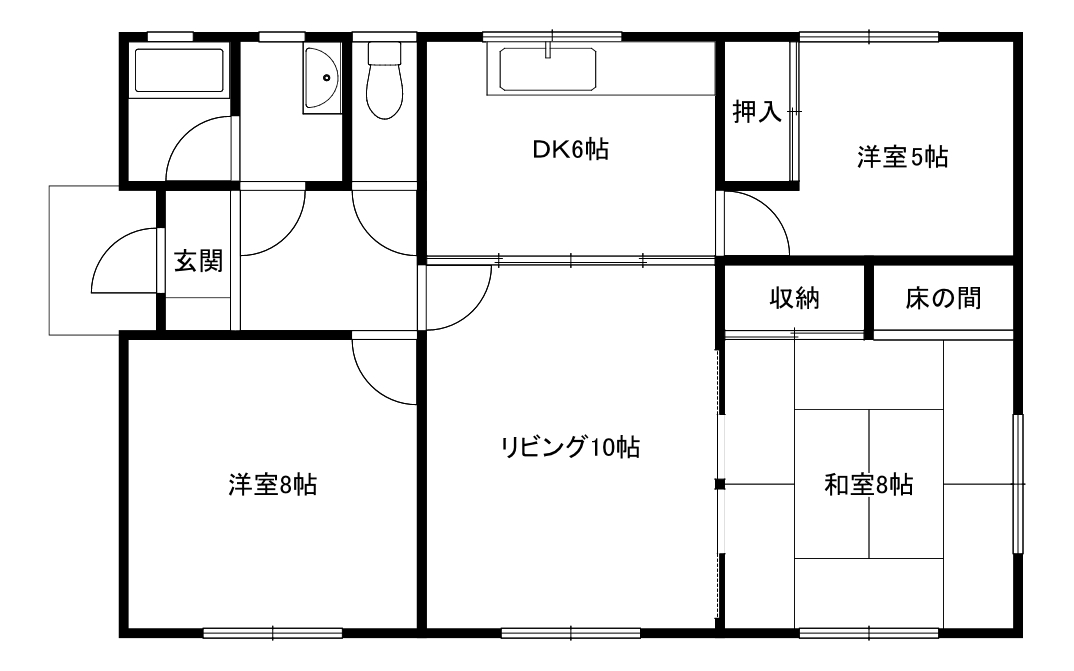 Floor plan for 1990s wood house, 14-min walk to station, Nagano