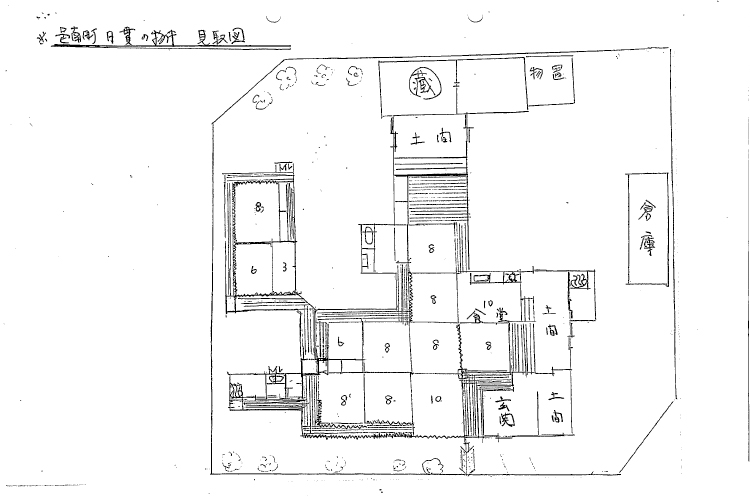 Floor plan for Wood house on a large plot in Shimane
