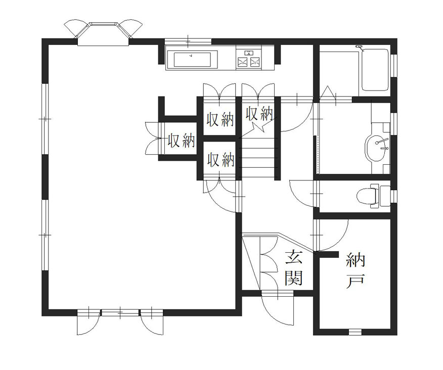 Floor plan for 1990s steel-frame house in Hiyoshi, Nantan
