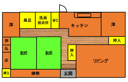 Floor plan for 1980s wood house in Oita