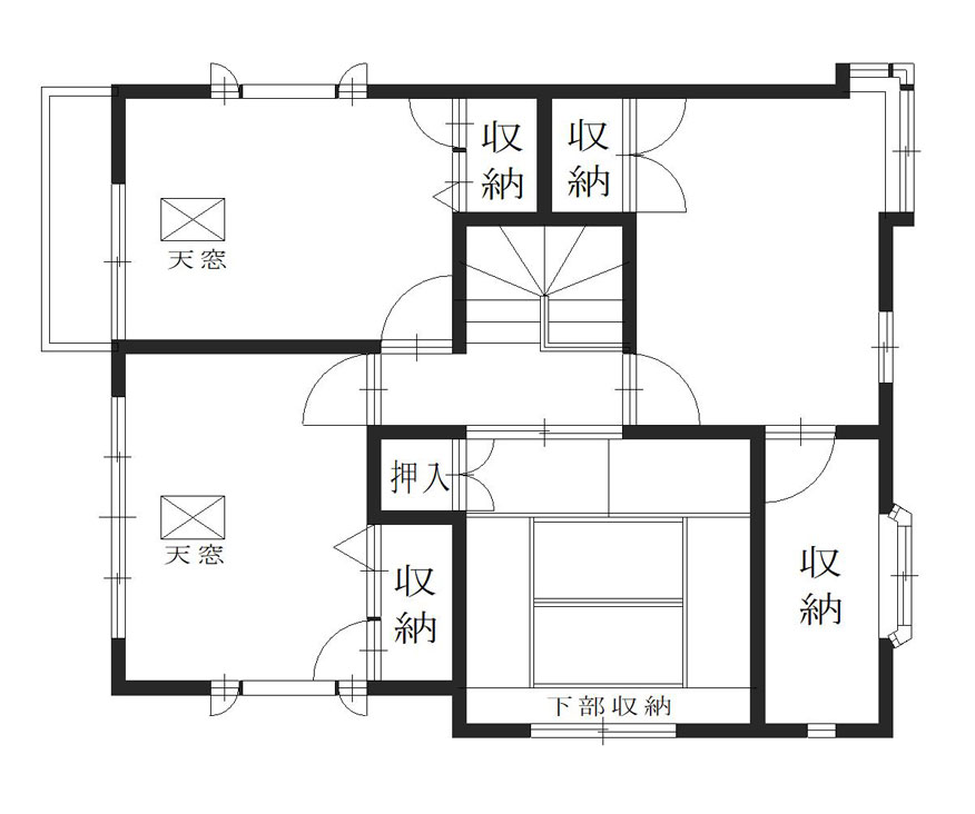 Floor plan for 1990s steel-frame house in Hiyoshi, Nantan