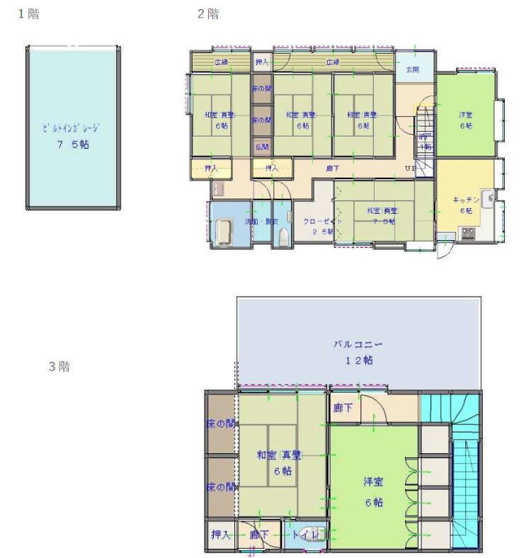 Floor plan for 1980s wood house in Satsumasendai
