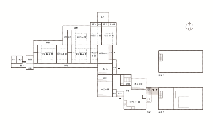 Floor plan for 1920s wood house, 19-min walk to station, Fukui