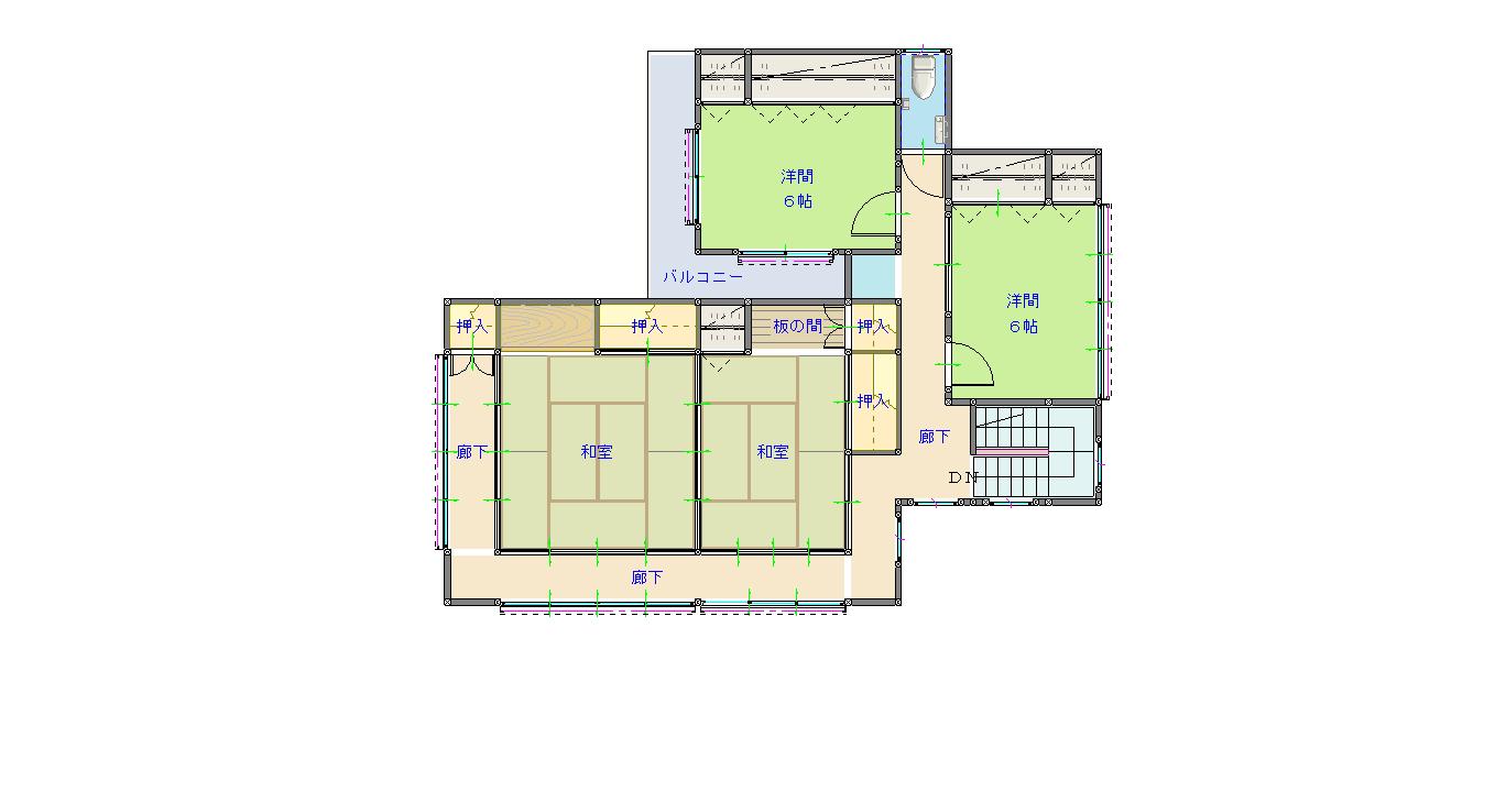 Floor plan for 1970s wood house with outbuildings in Tokushima