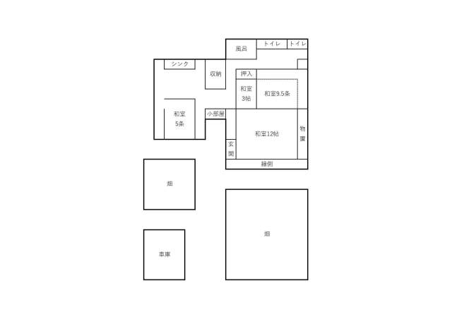 Floor plan for Wood house in Wadomari, farmland, approval needed