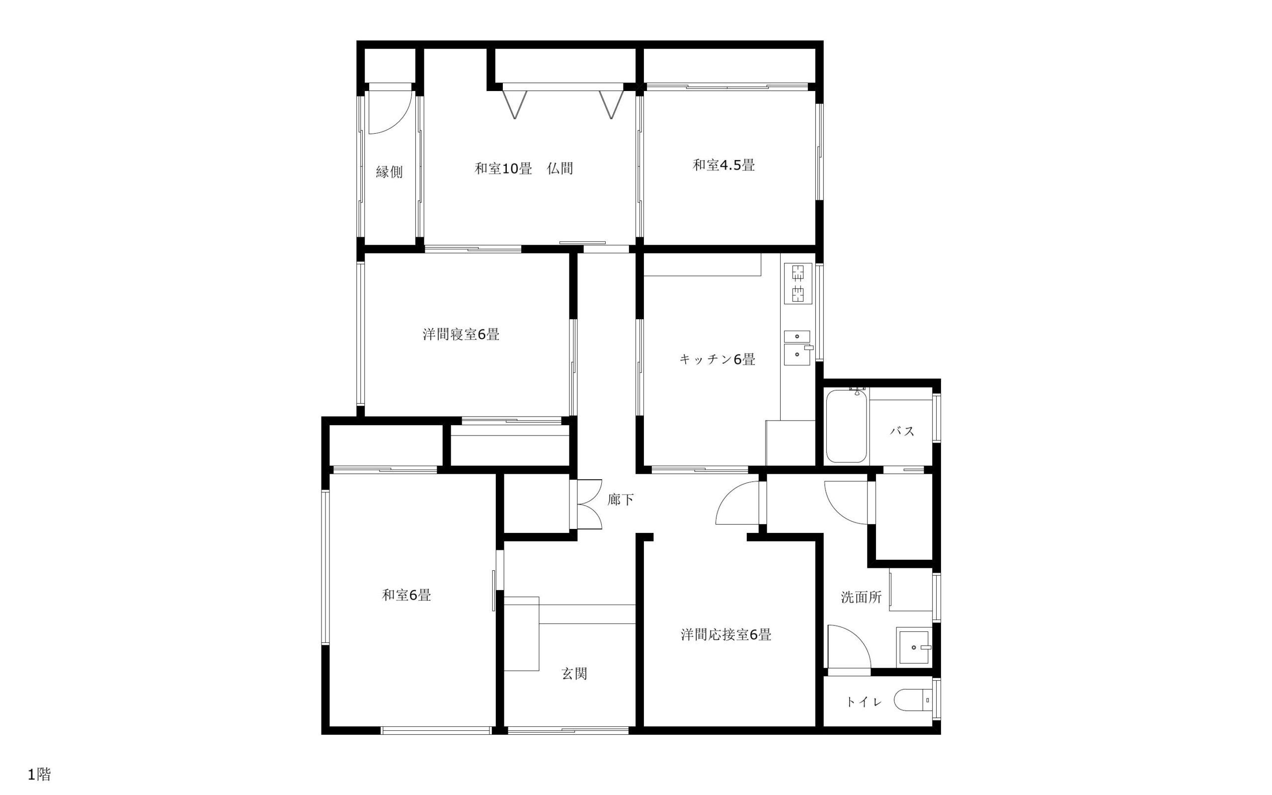 Floor plan for 1970s wood house on a large plot in Matsusaka Kahada