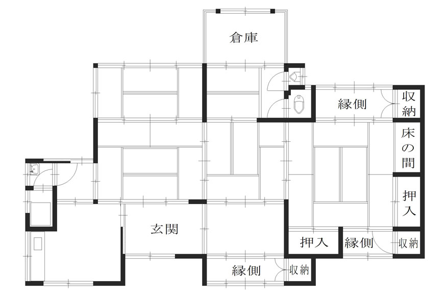 Floor plan for 1960s wood house in Nantan