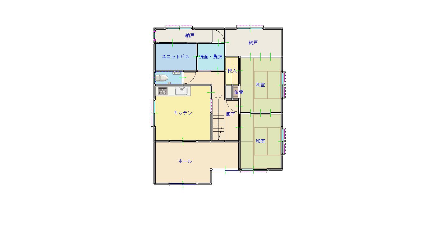 Floor plan for 1980s wood house in Tokushima