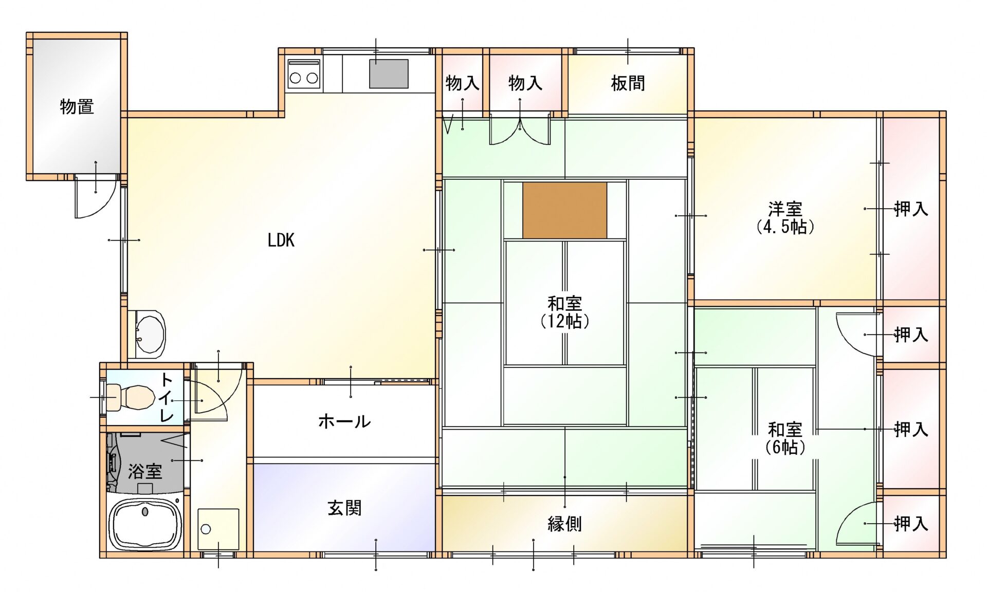 Floor plan for Wood house in Shichihyakkoku, Ayabe