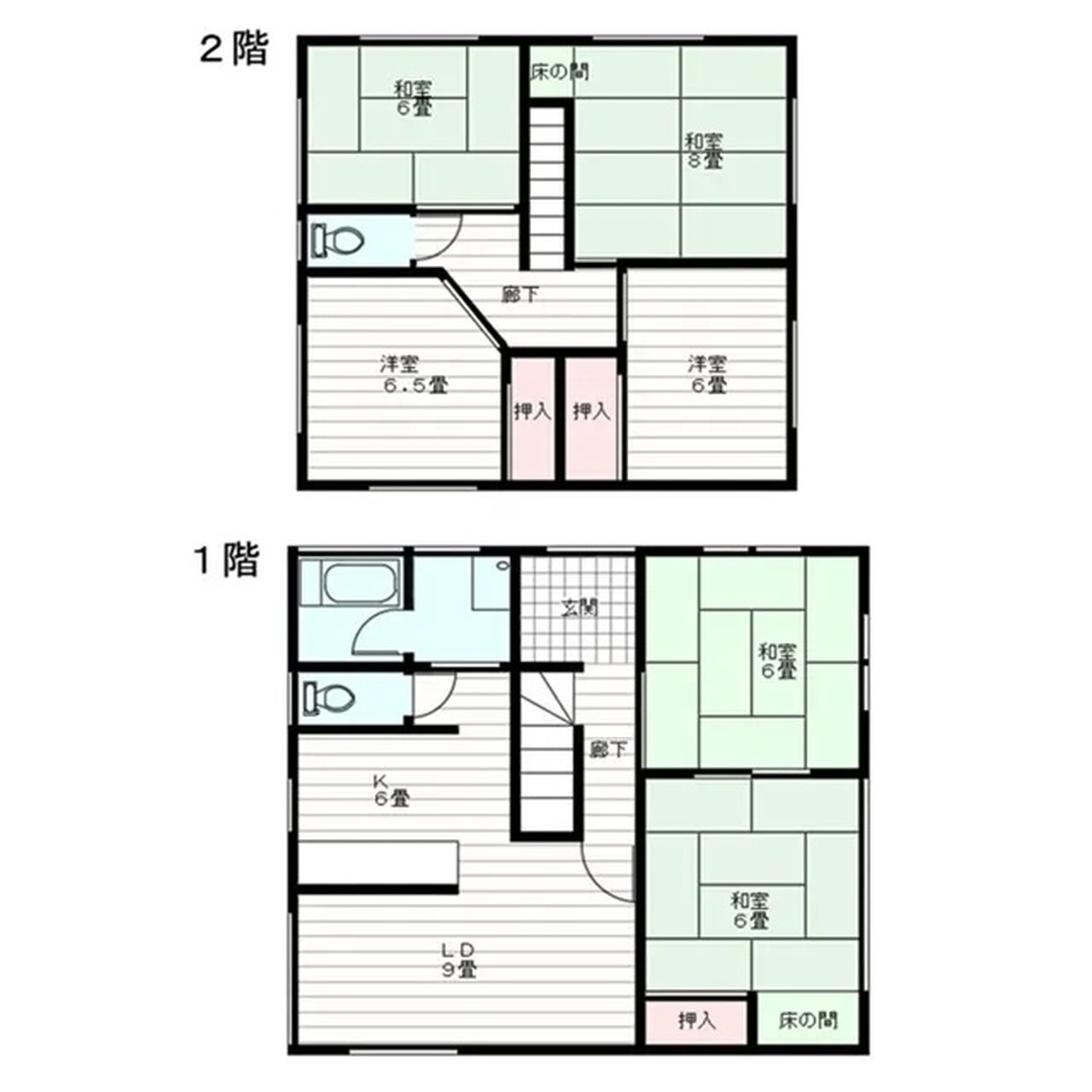 Floor plan for 1990s wood house in Fukui