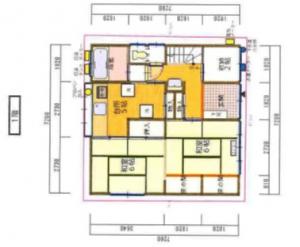Floor plan for 1970s wood house in Niigata