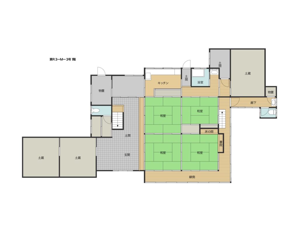 Floor plan for Large traditional house with zelkova main pillar, storehouse and garden, all-electric ready