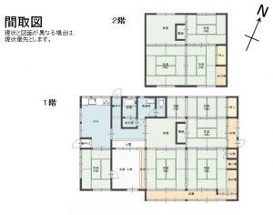 Floor plan for Wood house on a large plot in Fukuchiyama, Kyoto