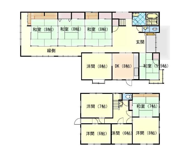 Floor plan for 1990s steel-frame house, 1-min walk to station, Fukui