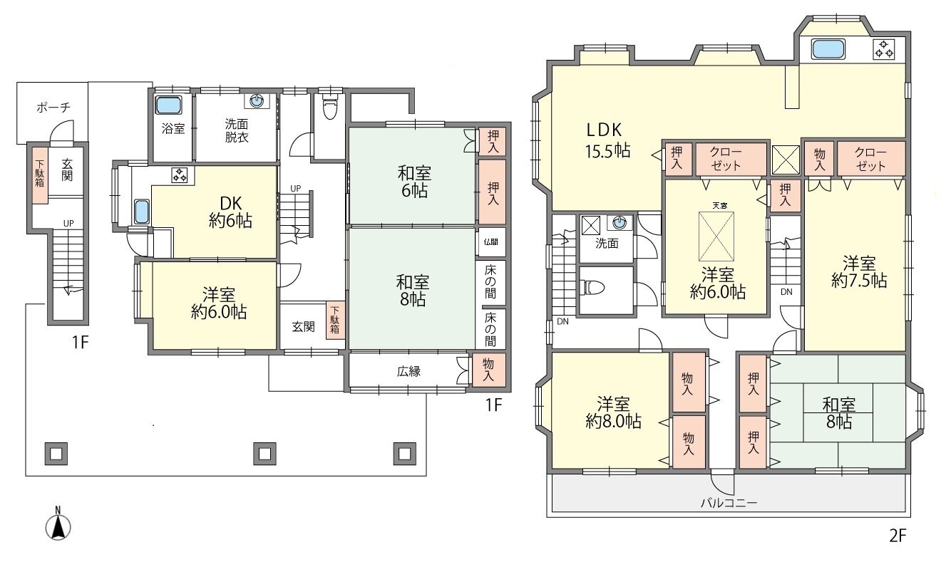 Floor plan for 1980s wood house in Fukuoka