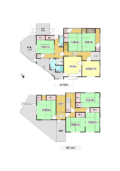 Floor plan for 1960s wood house, 14-min walk to station, Hyogo