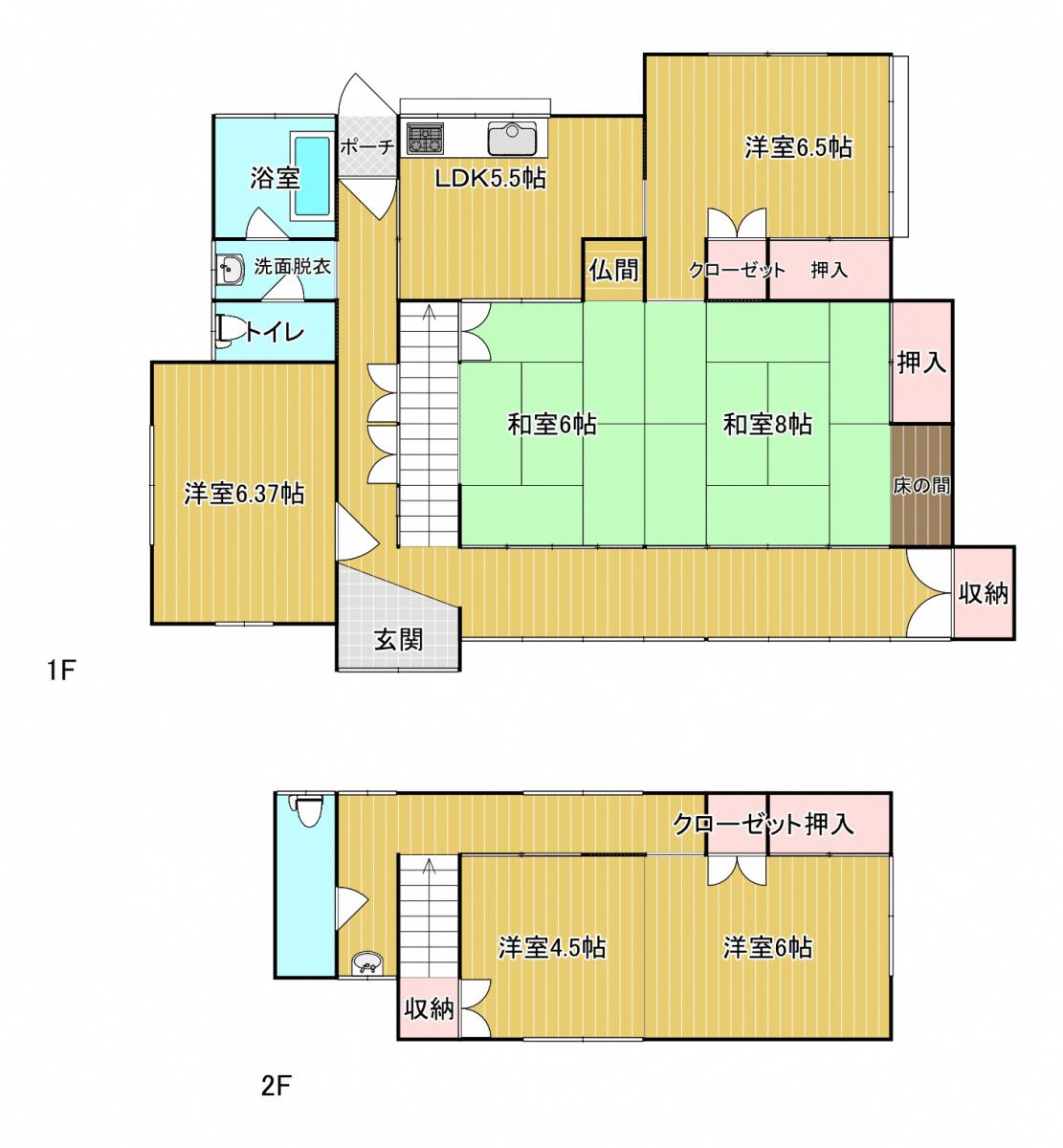Floor plan for 1970s house, 1-min walk to station, Yamagata