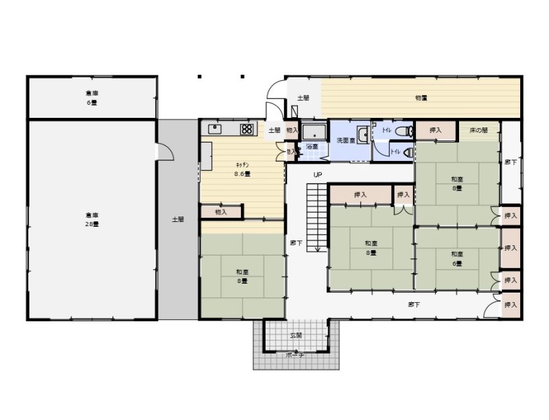 Floor plan for 1980s wood house on a large plot in Iwate