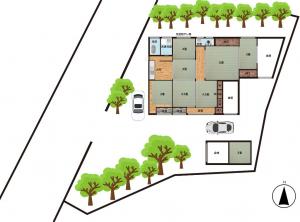 Floor plan for 1960s wood house in Kagofumoto, Makurazaki